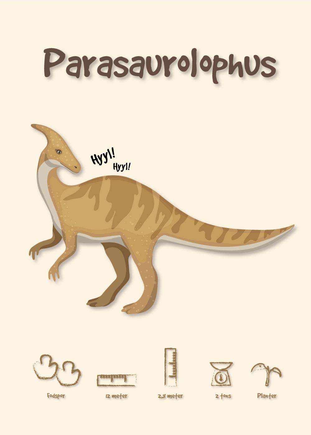 Parasaurolophus - Børneplakat