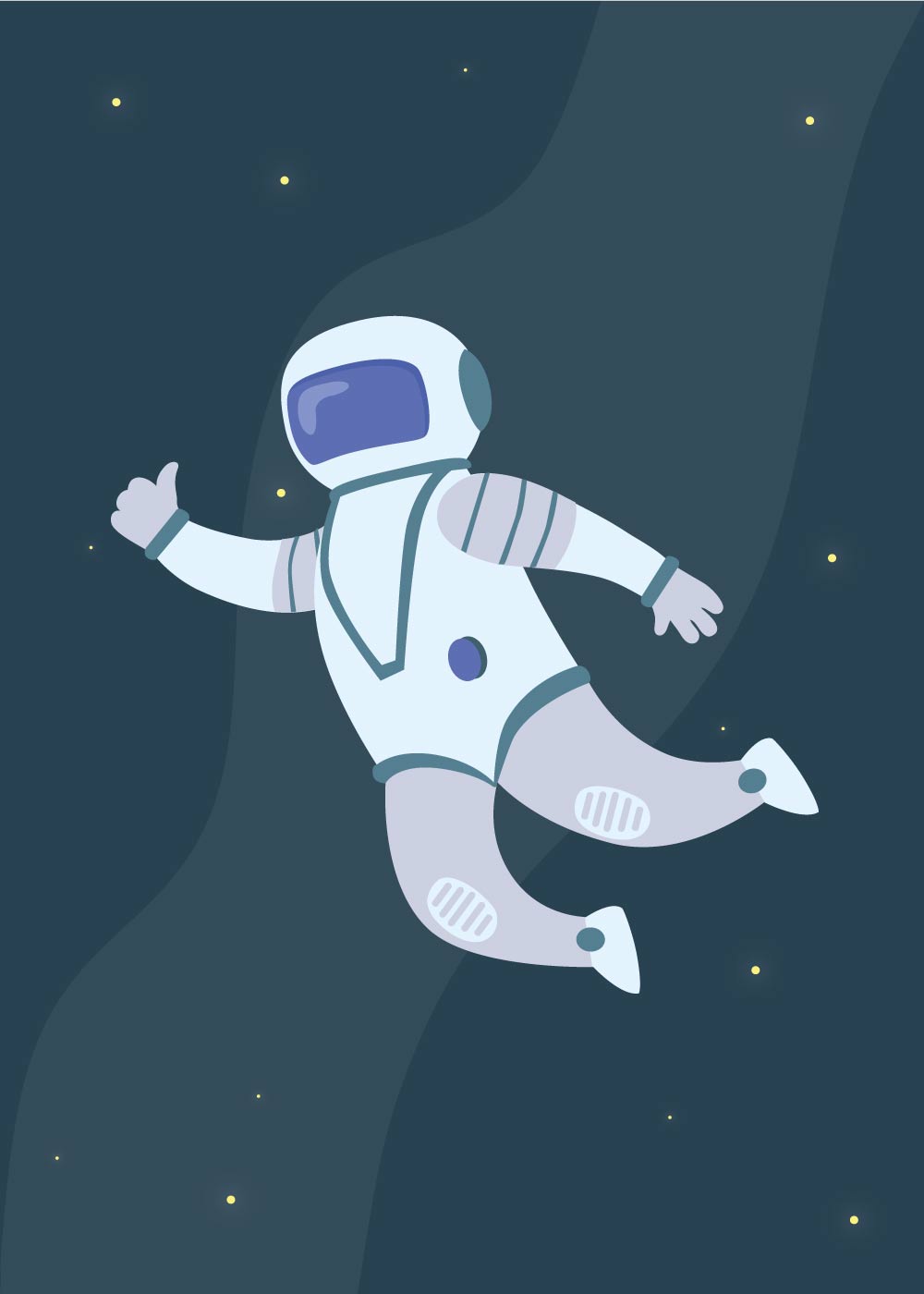 Astronaut i rummet - Børneplakat