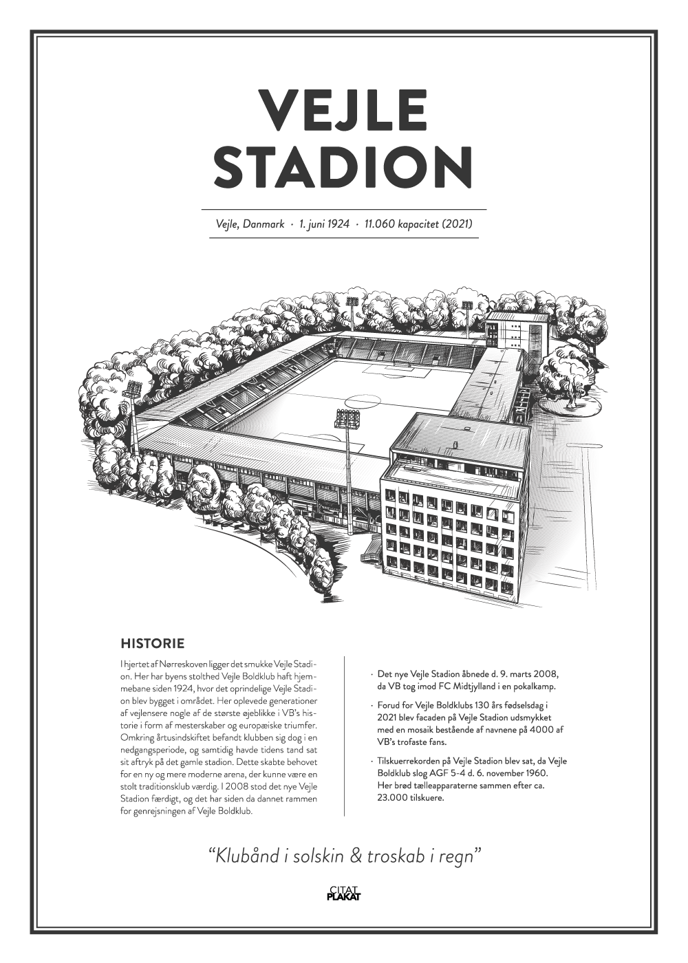 Billede af Vejle Stadion - Vejle Boldklub arena - stadionplakat