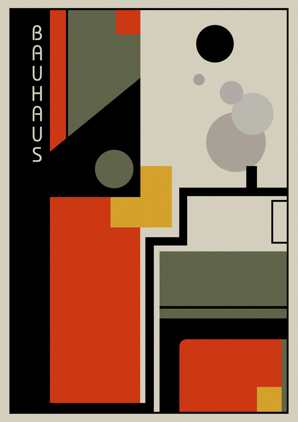 Billede af Abstrakt geometrisk - Bauhaus kunstplakat