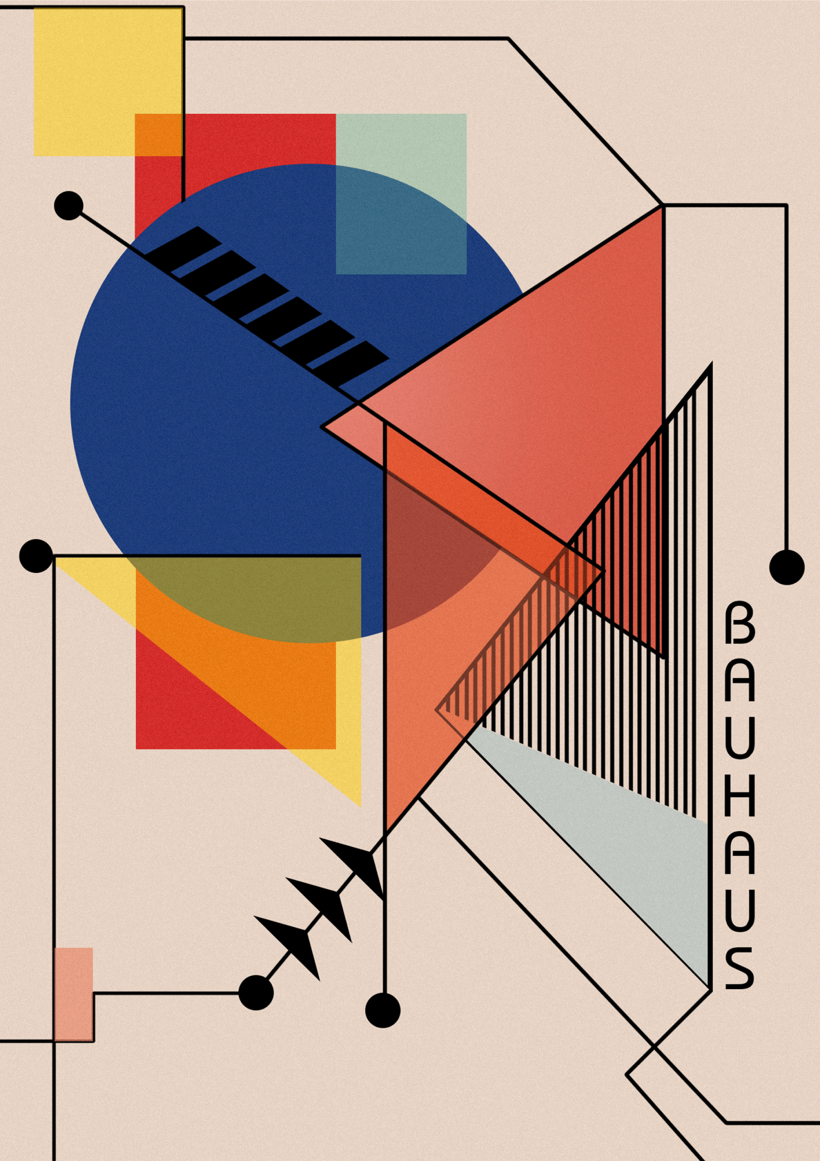 Billede af Geometrisk - Bauhaus kunstplakat
