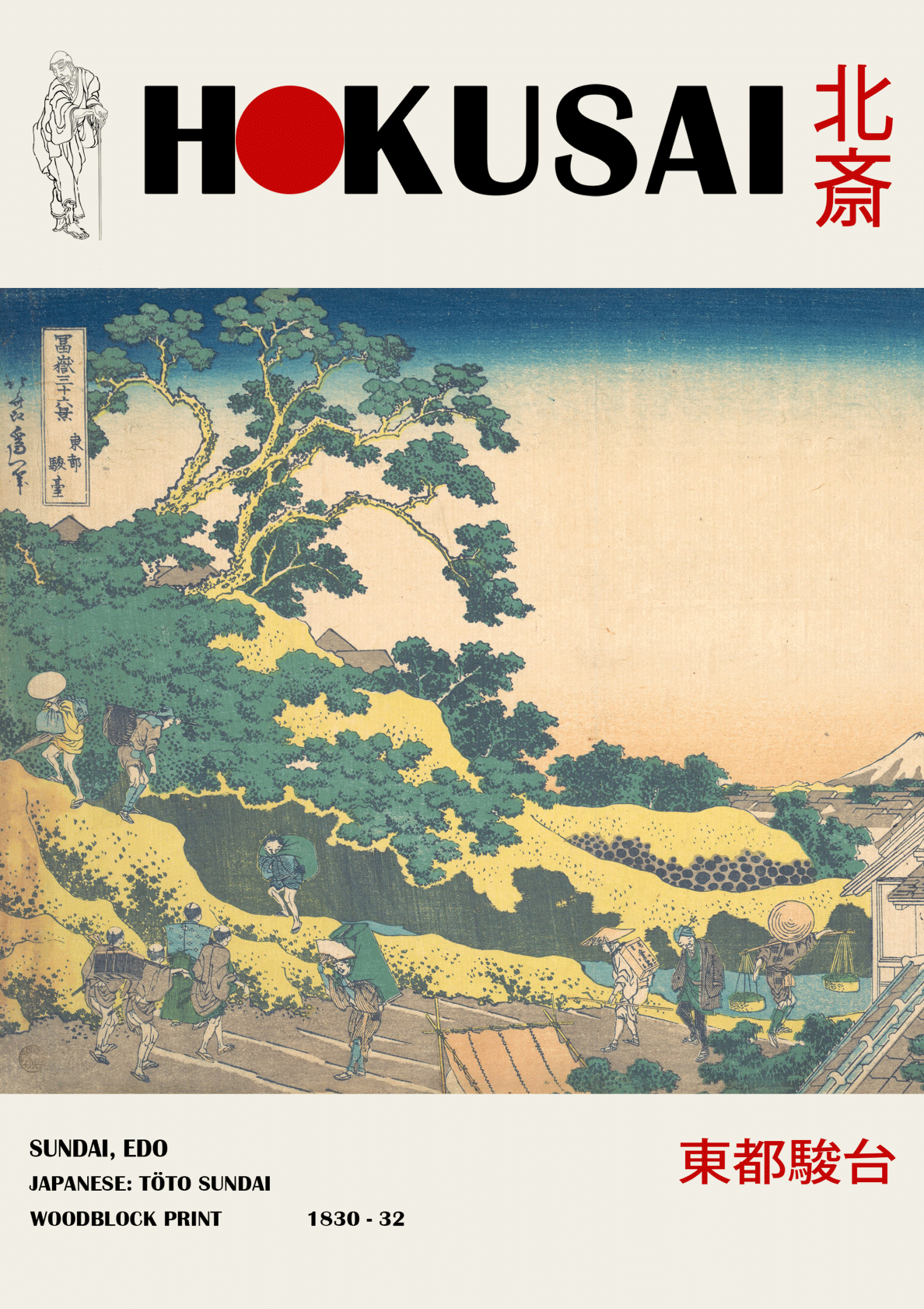 Billede af Sudan Edo - Hokusai - Kunstplakat