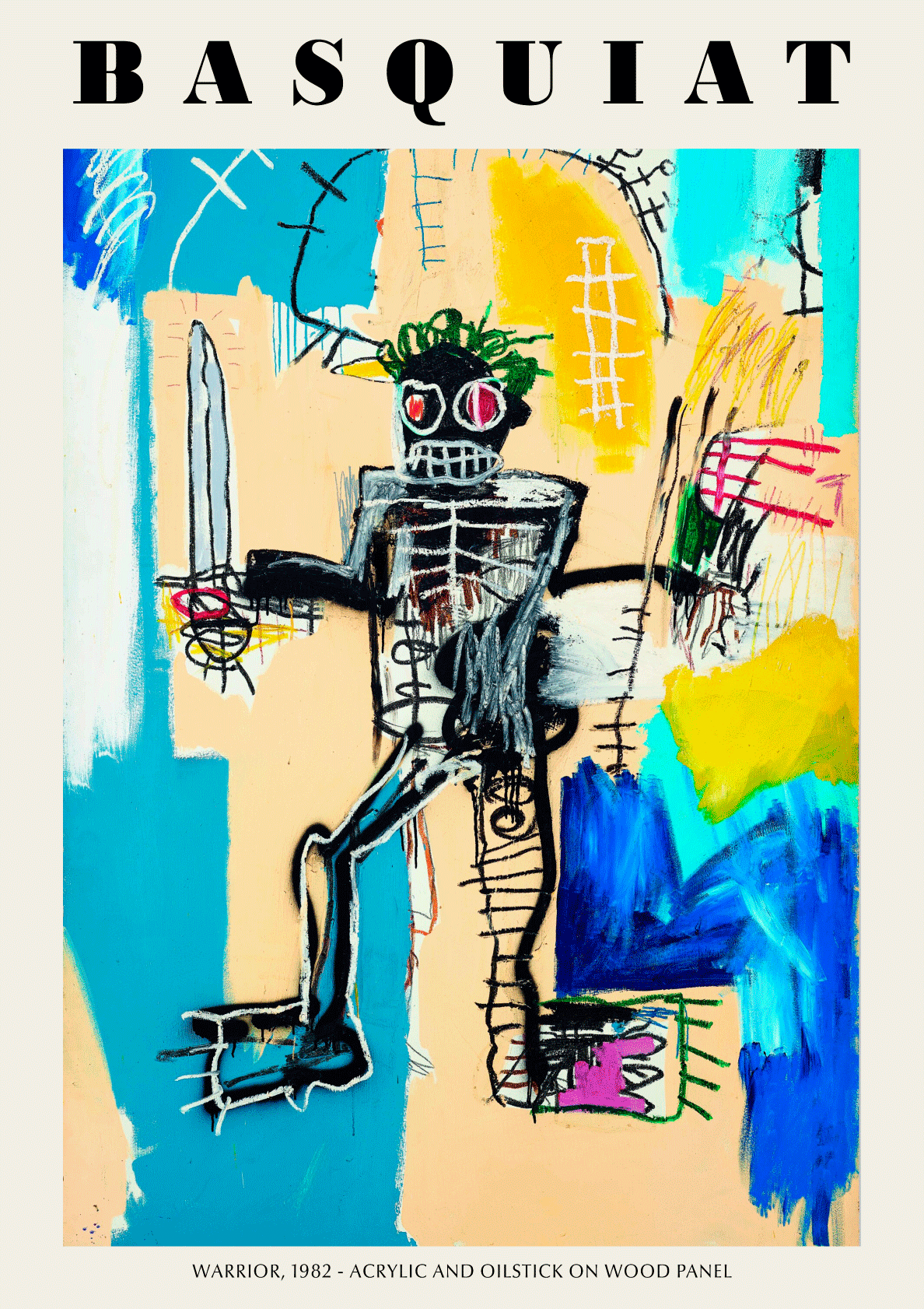 Billede af Warrior - Jean-Michel Basquiat kunstplakat
