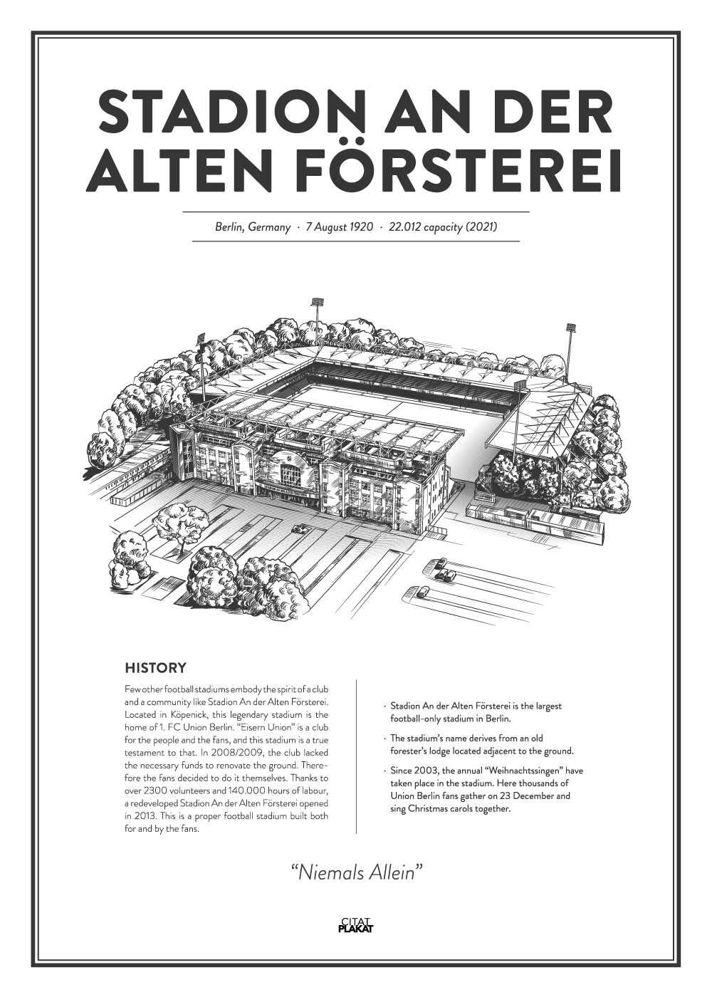 Billede af Stadion An der Alten Försterei - Union Berlin arena - stadionplakat