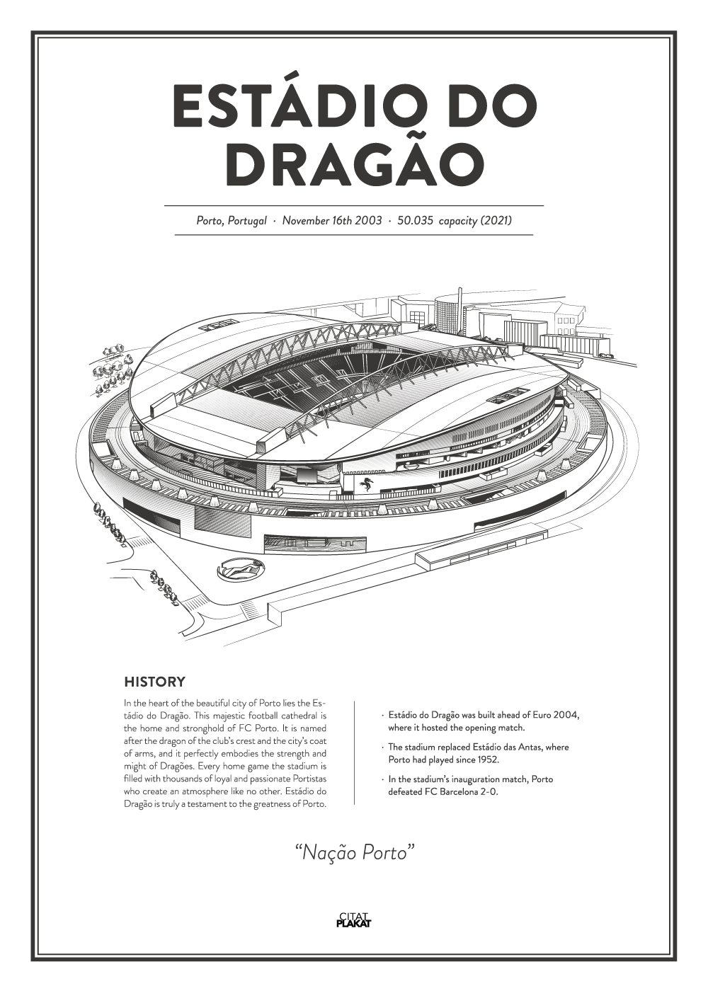 Køb EstÉ¡dio do DragÉÂ£o – FC Porto arena – stadionplakat
