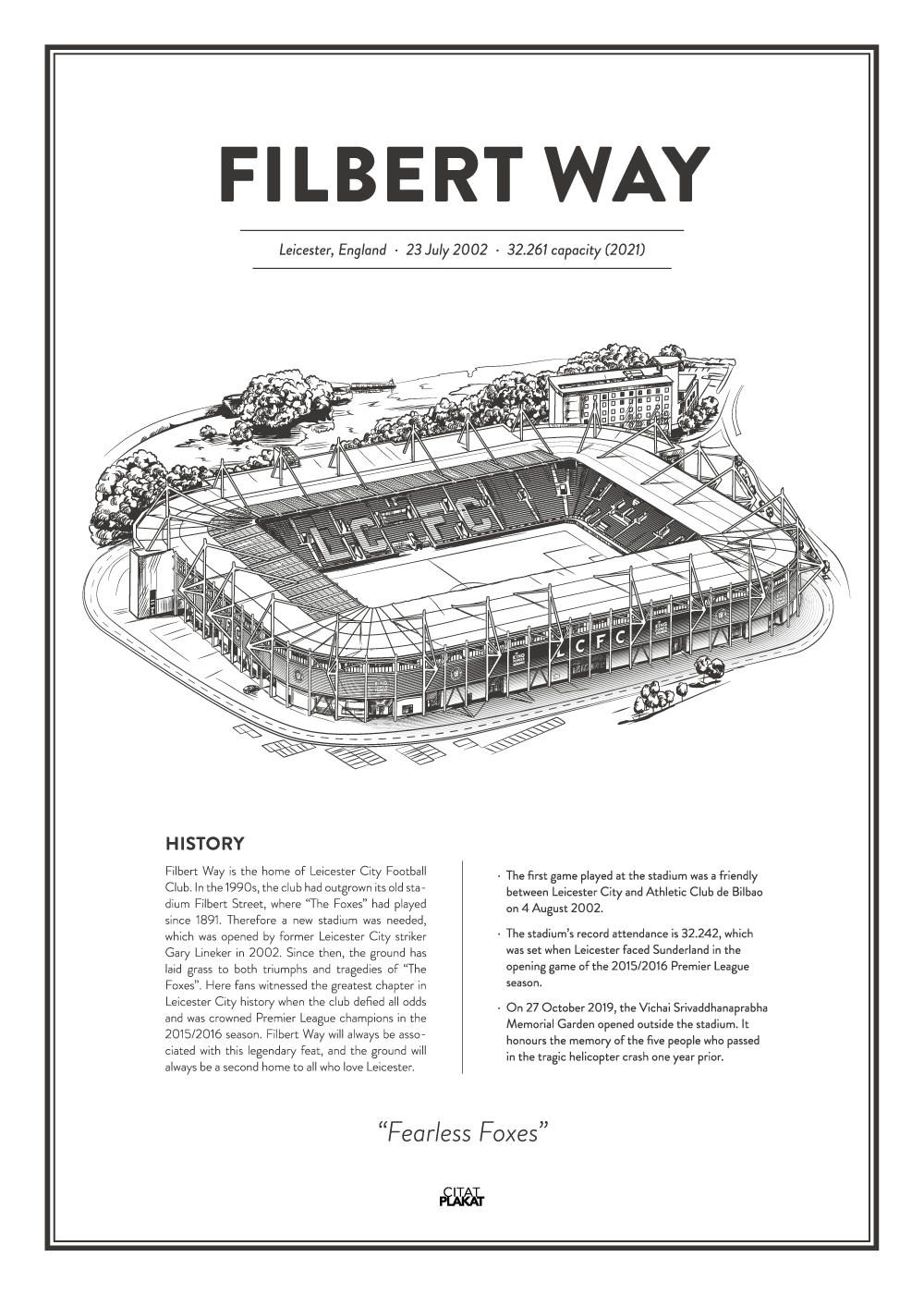Billede af Filbert Way - Leicester City arena - stadionplakat
