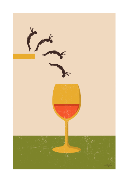 Billede af Dive in wine - vin plakat