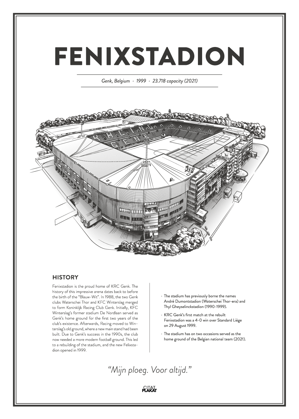 Køb Fenixstadion – Genk arena – stadionplakat